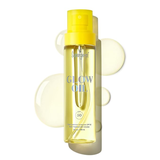 Supergoop! Glow Oil - 5 fl oz - SPF 50 PA++++ Vitamin E Body Oil + Broad Spectrum Sunscreen Protection - With Marigold, Meadowfoam & Grape Seed Extracts | PA++++, With Marigold, Meadowfoam, Grape Seed Extracts