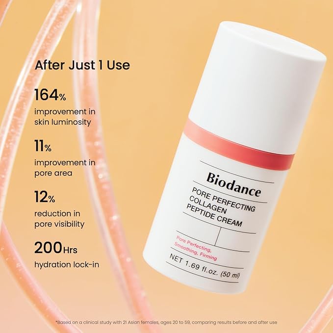 BIODANCE Pore Perfecting Collagen Peptide Cream, Hydrating, Plumping, Pore Care, Firming Facial Moisturizer, Korean Skin Care | 1.69 fl. oz.