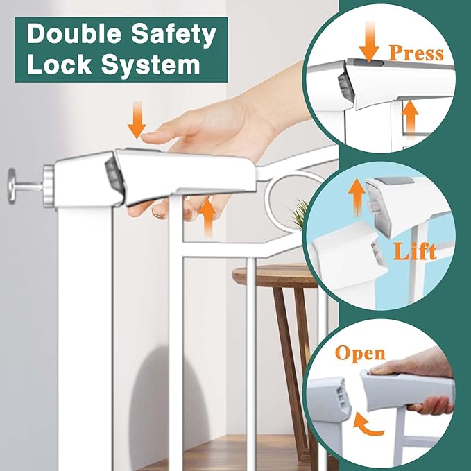 Fairy Baby 54.3"-57" Extra Wide Baby Gate Indoor for Kids Or Pets Walk Thru No Drill Long Dog Gates for The House Doorway Child Safety Gate