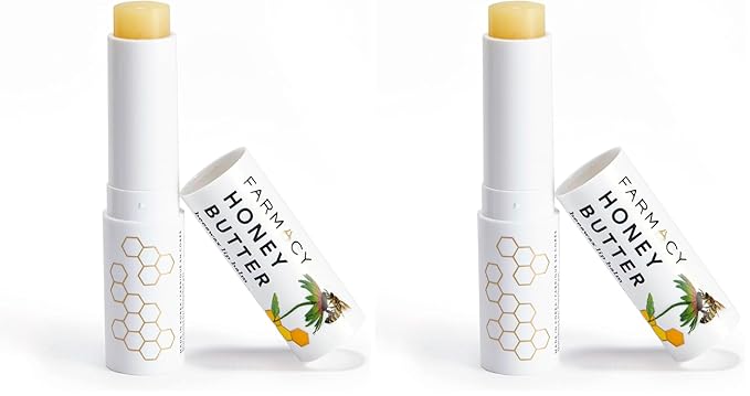 Farmacy Beeswax Lip Balm - Honey Butter Moisturizing Lip Care Enriched with Cupuaçu & Cocoa Butters, Proprietary Honey Blend and Vitamin E to Nourish, Soften & Heal (3.4g) (Pack of 2)