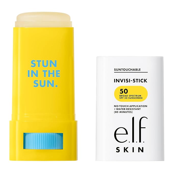 e.l.f. SKIN Suntouchable Invisi-Stick SPF 50, Clear Sunscreen For A Natural Finish, Made With Moisturizing Sunflower Seed Oil, Vegan & Cruelty-Free, (Pack of 2)