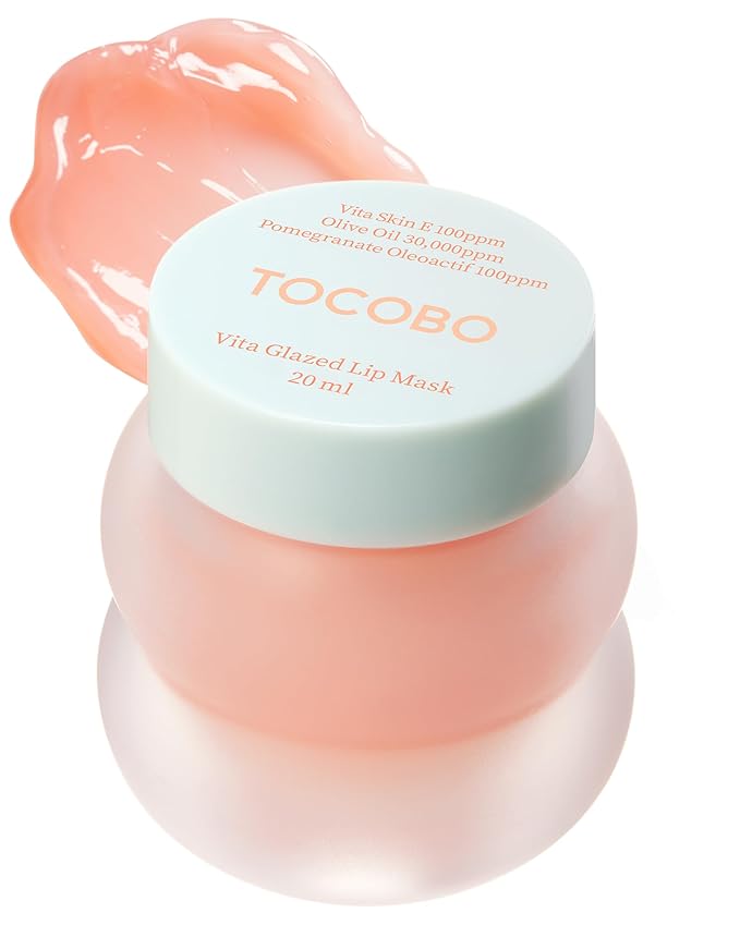TOCOBO Vita Glazed Lip Mask – Vegan Overnight Lip Sleeping Mask for Dry, Chapped Lips | PHA (Lactobionic Acid) Gentle Exfoliation | Non-Sticky Glazed Balm, Korean Skincare, 0.68 oz