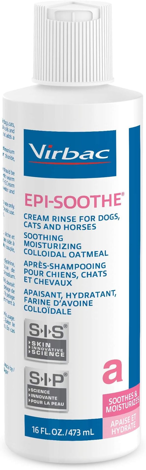Virbac Epi-Soothe Cream Rinse Pet Conditioner For Dogs, Cats & Horses (16 oz) - For Dry or Sensitive Skin