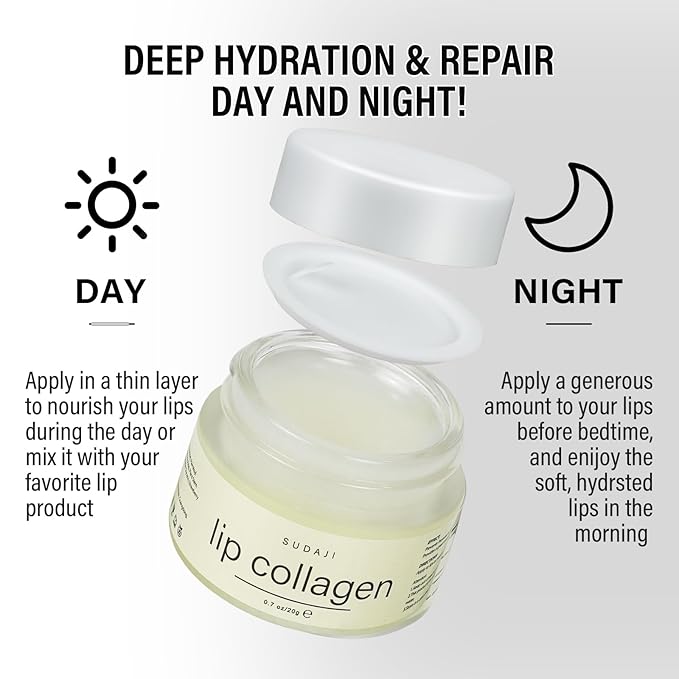 Lip Collagen + Peptide 0.7oz, Collagen Lip Mask with Vitamins E, A -Lip balm to Nourish & Hydrate Lips, Lip Moisturizer for Gentle exfoliating (Coconut)