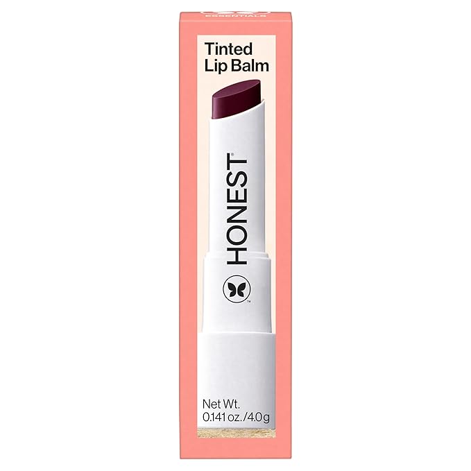 Honest Beauty Moisturizing Vegan Tinted Lip Balm, Antioxidant-Rich, Acai Extracts Avocado Oil, Paraben and Cruelty-Free, Plum Drop
