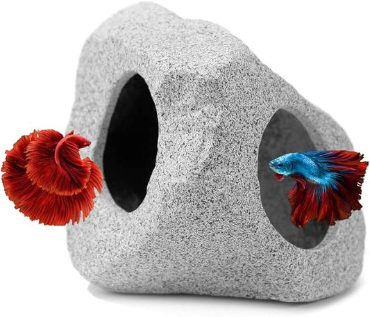 Premium Aquarium Decor, Beta Fish Tank Decorations, Betta Fish Tank Accessories, Fish Rocks Hiding, Playing, Resting Spots - Avoid Aggressive Behavior (Alien)