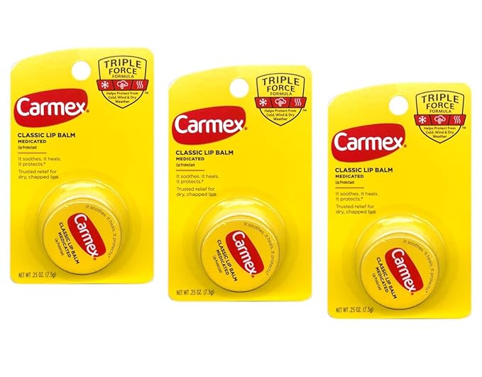 Carmex Classic Lip Balm Medicated, 0.25 oz (Pack of 3)