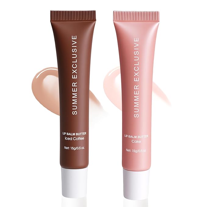 2 color Summer Exclusive Lip Balm Butter,Tinted Lip Balm,Nourishing Lip Gloss with Natural Ingredients for Women and Girls,Soothes & Softens Dry Lips,Lip Care Gift Set for Birthday Christmas.