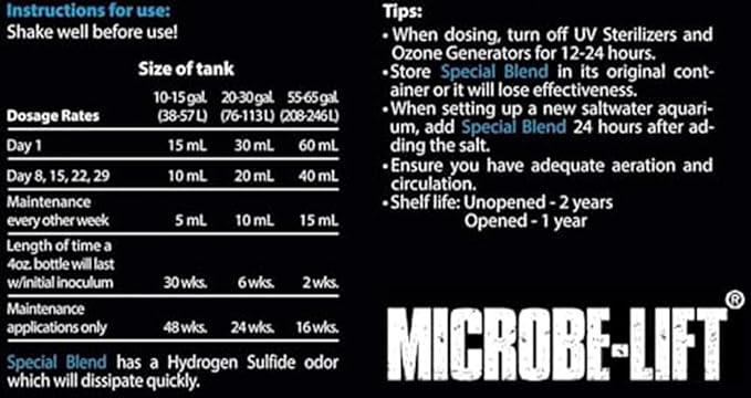 MICROBE-LIFT Special Blend Aquarium Treatment, Fish Tank Water Conditioner for Freshwater and Saltwater Tanks, Helps with Aquarium Algae Control and Odor, 1 Gallon (SBHG1)