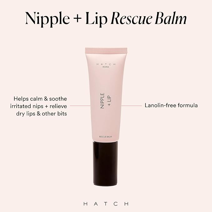 HATCH Maternity Bundle, Hydrating Nipple + Lip Rescue Balm (1 oz) & Essential Nursing & Pumping Bra (Sand, Size Medium), for Pregnancy & Beyond