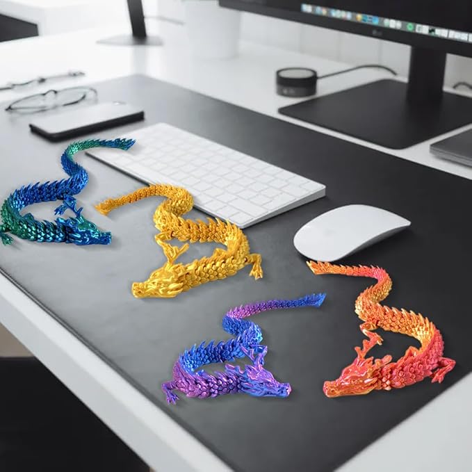12In 3D Printed Dragons, Mini 3D Printed Animals Fidget Toys for Halloween, Fun Party Favors for Kids, Unique Birthday Gift, Classroom Rewards, 3D Printed Desk Pets Articulated Toy