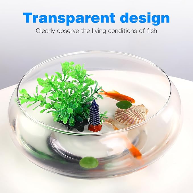SUPVOX Clear Fish Tank Plastic Vase Bowl Wide Mouth Flower Vase Round Terrarium Plastic Hydroponic Planter Floral Container Clear Fish Bowl for Table Centerpiece Home Decoration 2800ml