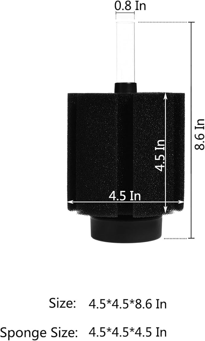 ALEGI Aquarium Bio Sponge Filter with Ceramic Media for Clear and Quiet Aquariums for Betta Fry Shrimp Tiny Fish Tank (40-75 Gallon 2 Pack)