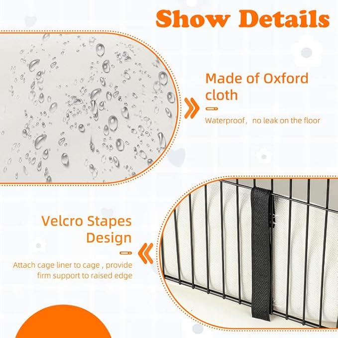 Waterproof Guinea Pig Cage Tarp Bottom for C & C Grids Habitat, 56"*28" Washable Guinea Pig Liner Base for Rabbits Hamsters Hedgehogs Ferrets Small Pets