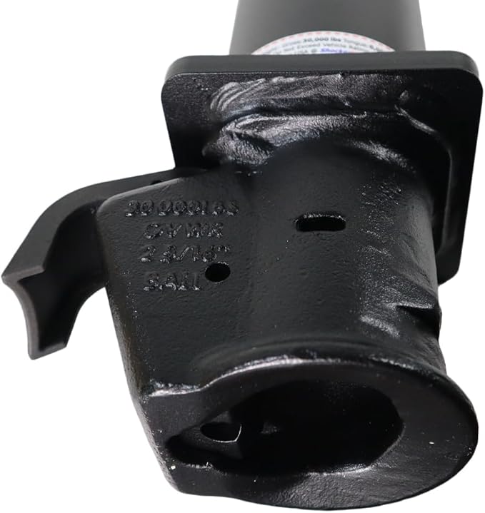 Shocker Replacement Gooseneck Stem & Demco Coupler for 2-5/16" Ball - Round 4" Straight Pin - Black - 30,000 lbs - Adjustable