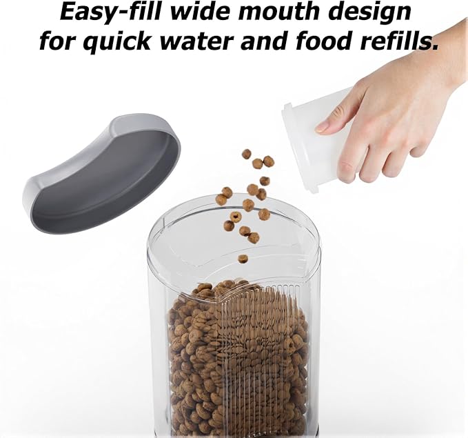 Pet Feeder and Water Dispenser Automatic for Dogs Cats,Waterer and Gravity Food Feeder for Small & Medium Dogs Cats Puppies,6-Pound Food,1-Gallon Water, Easily Clean (Green)
