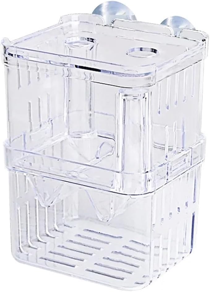 Acrylic Fish Breeding Box for Betta & Peacock Fish - Isolation Tank for Spawning, Hatching & Fry Care(Incubation Box S)