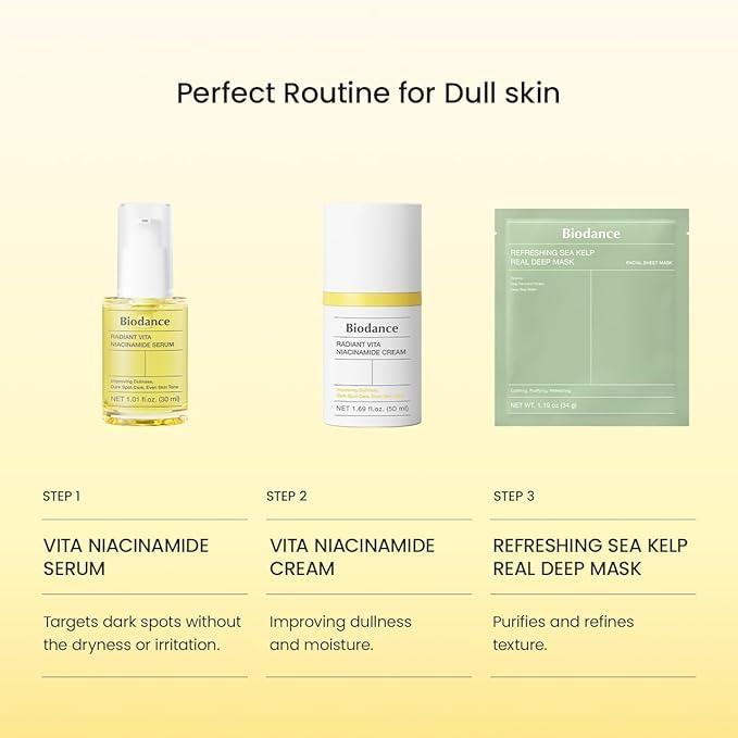 BIODANCE Radiant Vita Niacinamide Cream, Brightening, Dark Spot Correcting, Hydrating Facial Moisturizer with Vitamin C, B12, Korean Skin Care | 1.69 fl.oz, 50ml