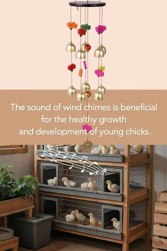 Chicken Toys for Coop,Cute Hanging Chickens Enrichment Toys Decor for Chicken Coop,Wind Chime Toys with Colorful Bells for Hens Chicks Poultry Birds Parrots,Duck
