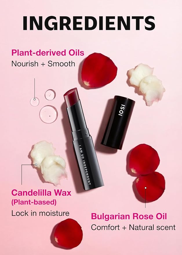 ISOI Bulgarian Rose Lip Treatment Balm (Pure Red) – Hydrating & Tinted Lip Balm for Dry Lips, Korean Skincare (0.18 oz, 5g)