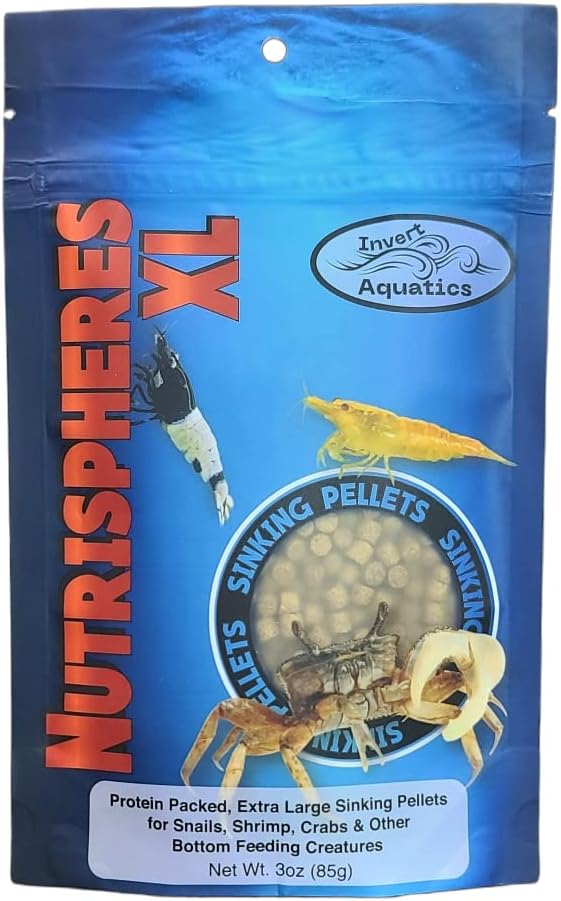 NutriSpheres XL - Extra Large Sinking Diet for Snails, Shrimp & Bottom Feeding Fish (3oz)