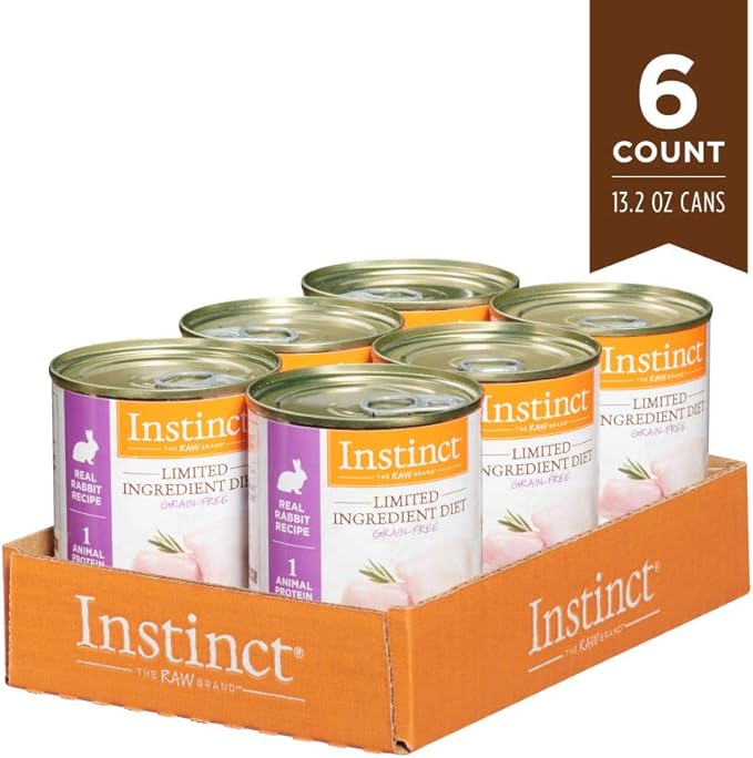 Instinct Limited Ingredient Diet, Wet Canned Dog Food, Grain Free - Real Rabbit, 13.2 Ounce (Pack of 6)