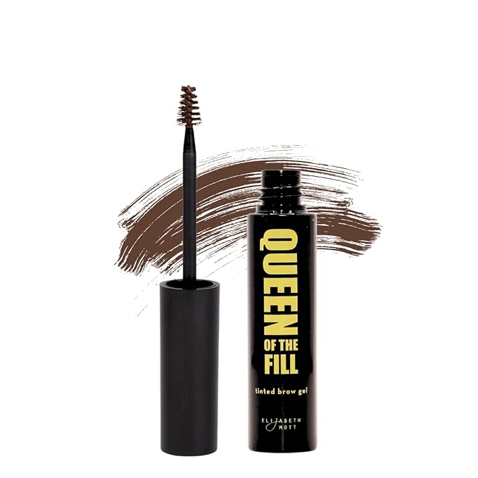 Elizabeth Mott Eyebrow Gel - Queen of the Fill Tinted Brow Filler, Volumizer & Setter - Waterproof, Long-Lasting Brow Makeup to Define & Cover Grays - Smudge-Proof, Cruelty-Free, Auburn,Shade 4g