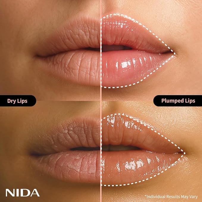 NIDA Retinol Glowy Lip Serum | Hydrating Lip Serum for Glossy, Nourished Plumping Lips | For Irresistibly Kissable Lips | 0.25 oz., 7g
