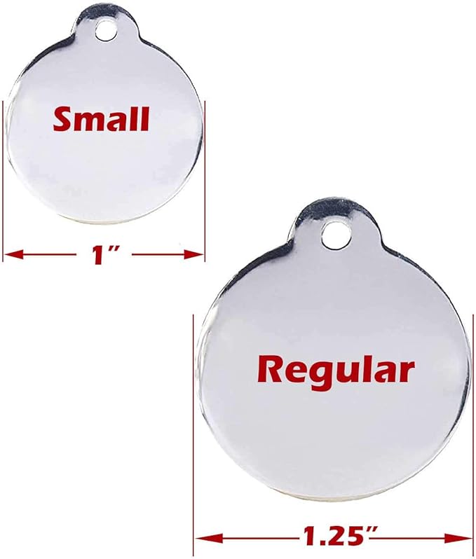 Engraved Service Dog Personalized with 4 Lines of Custom Engraved ID Stainless Steel Enameled Small