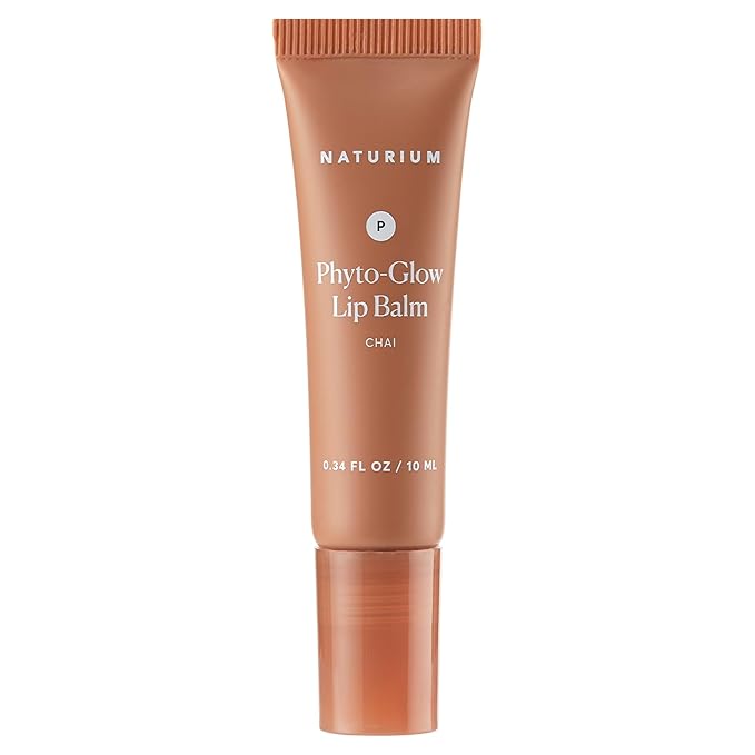 Naturium Phyto-Glow Lip Balm, Hydrating Lip Care with a Glossy Finish, 0.34 oz Chai