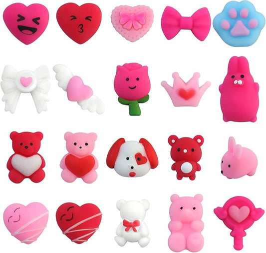 100PCS Valentines Day Mochi Squishy Toys, Mini Kawaii Squishies Soft Fidget Toys Stress Squeeze Toys Party Bags Filler, Small Stocking Stuffers for Classroom Prizes Boys Girls Birthday Exchange Gifts
