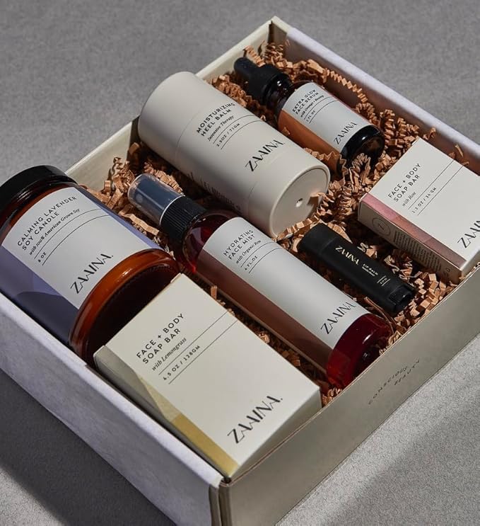 ZAAINA Spa Gift Set for Her - USA Made Luxury Self Care Spa Set, Pampering At Home Bath & Body Relaxing Spa Package, Gift Basket for Wife Friend, Mother's Day Gifts for Mom, Birthday Gifts for Women
