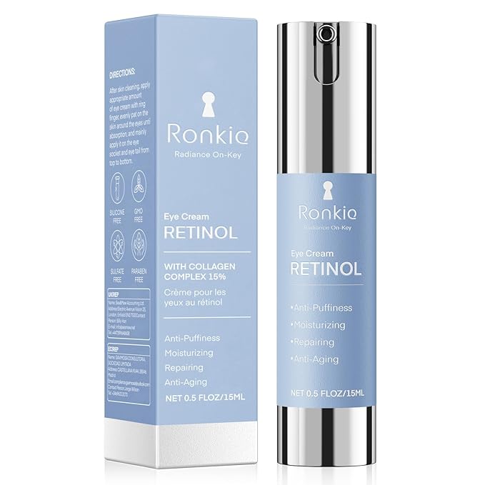 Retinol Eye Cream for Dark Circles: Anti-Wrinkle Under Eye Cream - Night Care Eye Cream Reduces Eye Bags 0.5 fl. oz