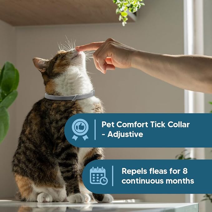 Flea Collar for Cats, Cat Flea and Tick Collar, Cat Flea Collars, Kitten Tick Collars, Adjustable 8 Months Protection (Pack of 2)