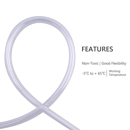 DERNORD PVC Tubing 3/8"ID X 1/2"OD Flexible Clear Vinyl Hose 50 Feet for Food Grade