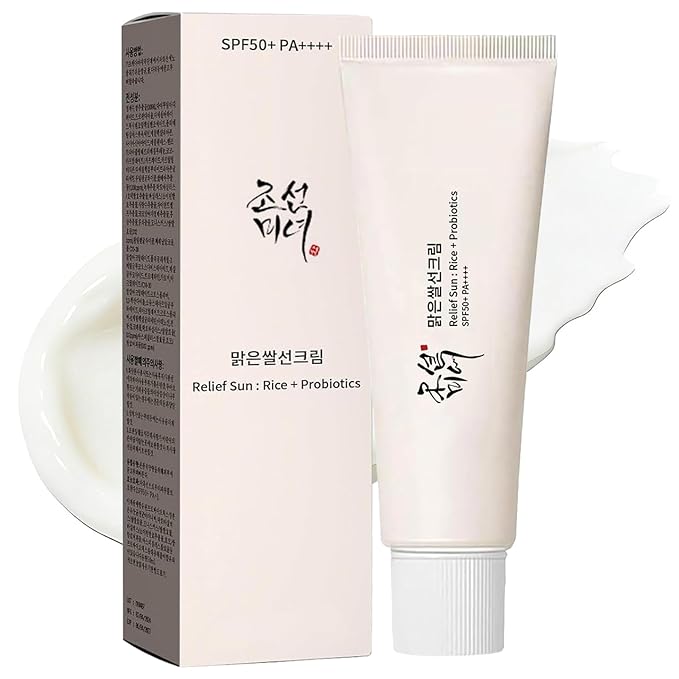 Relief Sun Organic Sunscreen SPF50+, PA++++ Rice and Probiotics | Korean Skin Care Solution for All Skin Types | Nourishing Skin Protection