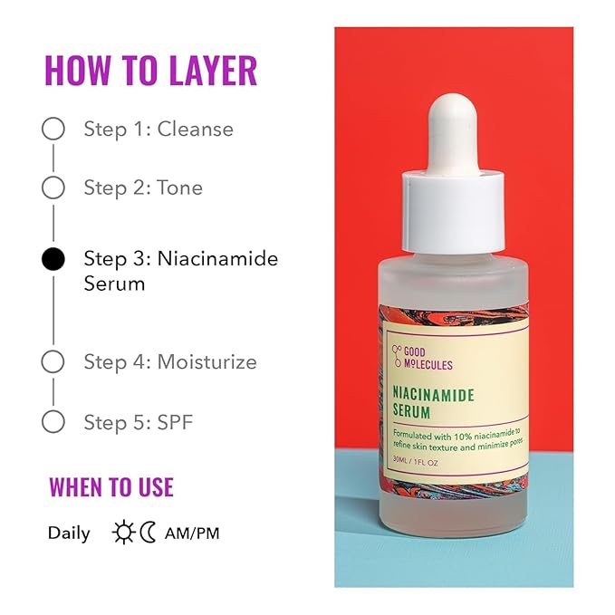 Good Molecules Niacinamide Serum Pack 2 – 30 ml Each (Total 60 ml) | 10% Niacinamide Serum to Target Blemishes, Uneven Skin Tone & Enlarged Pores