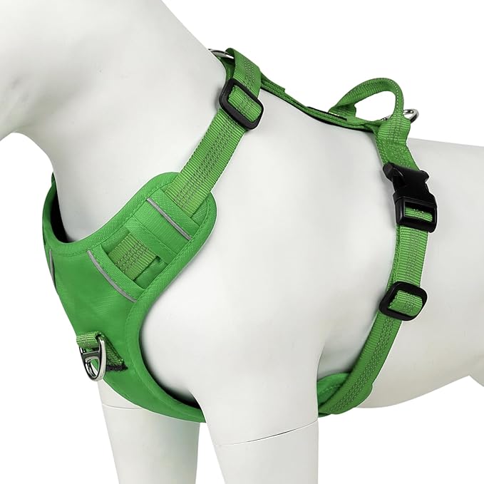 Plutus Pet No Pull Dog Harness, Reflective Adjustable Dog Vest Harness with Handle, Escape Proof, Soft Padded for Small Medium Large Dogs (Green, XS)