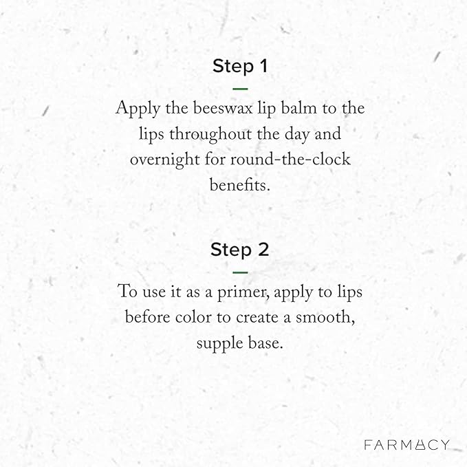 Farmacy Beeswax Lip Balm - Honey Butter Moisturizing Lip Care Enriched with Cupuaçu & Cocoa Butters, Proprietary Honey Blend and Vitamin E to Nourish, Soften & Heal (3.4g) (Pack of 2)