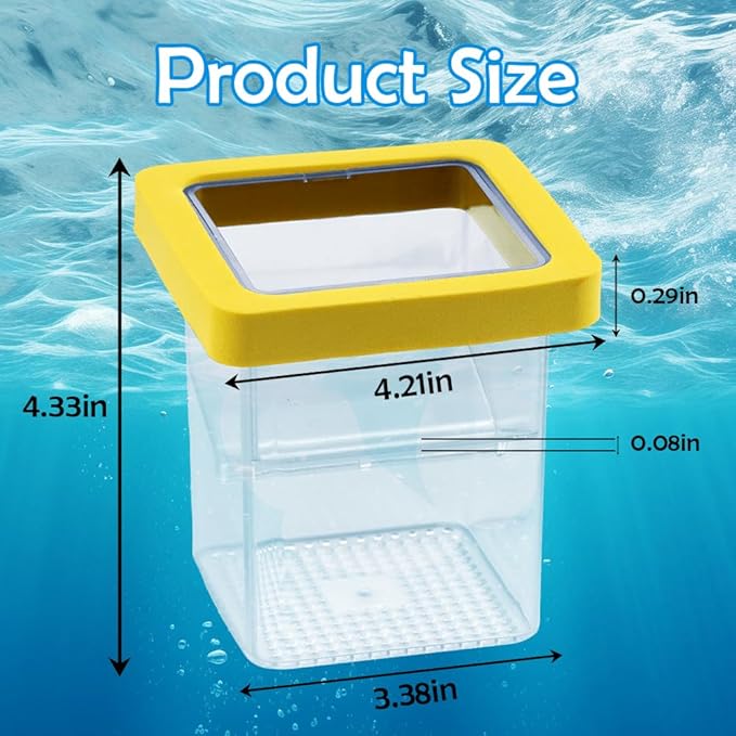 1 Pack Floating Fish Breeding Isolation Box Acrylic Floating Hatching Box for Baby Fish Shrimp Clownfish Betta Eggs Aquarium Tank