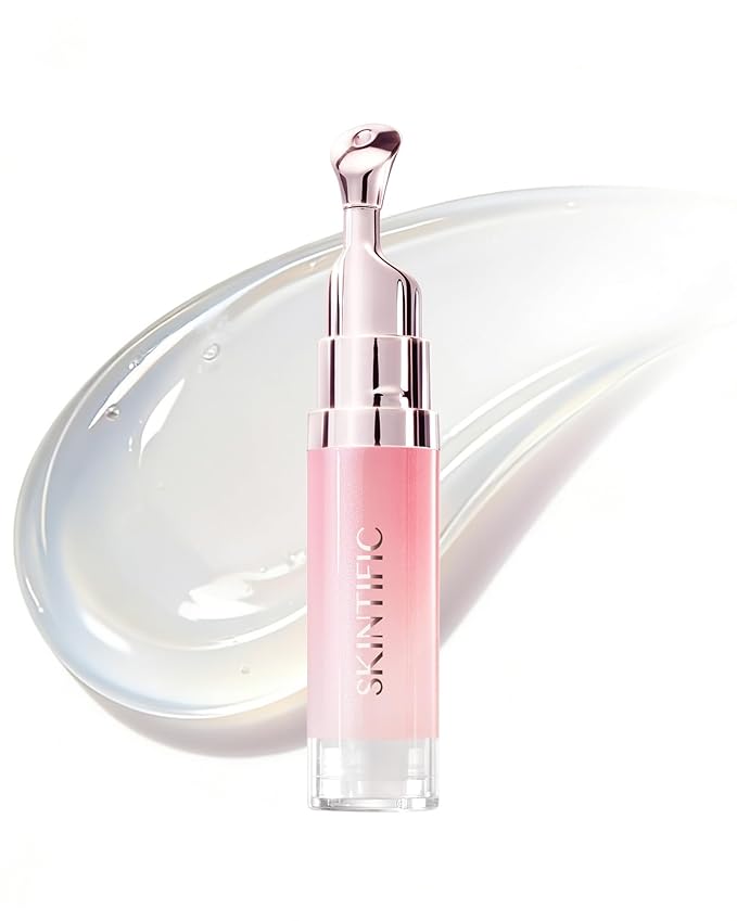 Peptide Brightening Lip Serum, Hydrating & Plumping Tinted Lip Gloss, Moisturizing Lip Balm with Polypeptides & Squalane for Glossy Sheer, Smooth Lips(00 Clear)