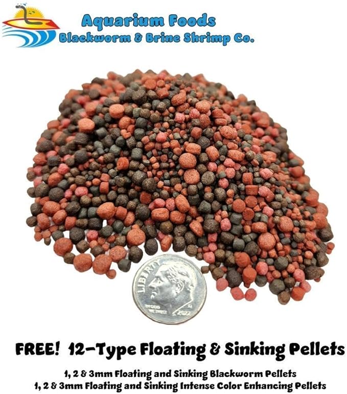 Aquatic Foods Inc. Bloodworms - Freeze-Dried Premium Grade A Floating Bloodworms for Discus, Cichlids, All Freshwater and Marine Tropical Fish and Most Carnivorous Plants…2.6oz Med Round Jar