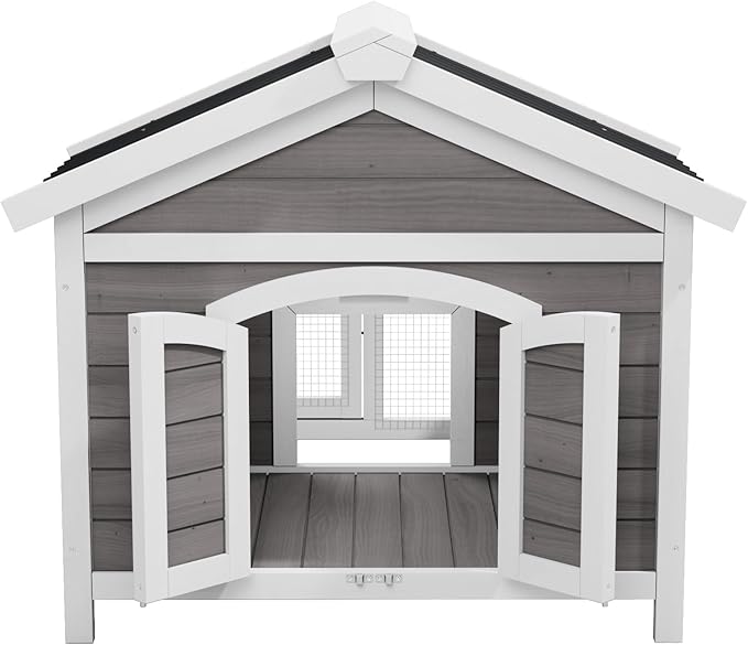 Chicken Coop Wooden Indoor and Outdoor,Hen House Poultry Pet Hutch with 2 Zone,Waterproof roof,Windows and Ventilation Door for Small Animals Habitat