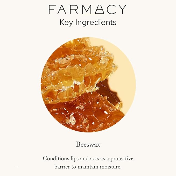 Farmacy Beeswax Lip Balm - Honey Butter Moisturizing Lip Care Enriched with Cupuaçu & Cocoa Butters, Proprietary Honey Blend and Vitamin E to Nourish, Soften & Heal (3.4g) (Pack of 2)