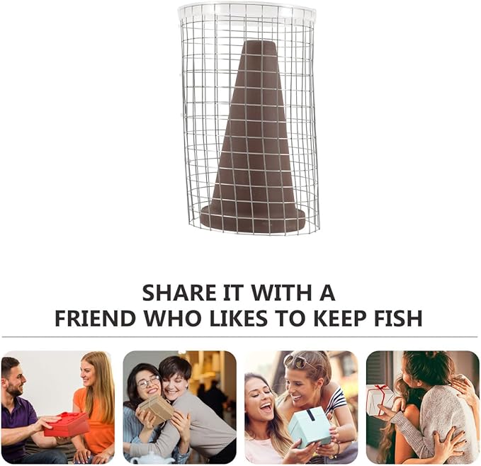 POPETPOP Aquarium Breeder Barrel with Ceramic Spawning Cone and Isolation Grid for Fish and Shrimp Breeding 6.3 Inch Tank Decoration for Angelfish and Colorful Fish