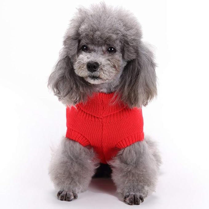 Dog Sweater, Warm Dog Sweaters for Small Dogs Medium Large Dogs, Cute Winter Classic Turtleneck Pet Sweater Cat Sweater Dog Clothes Coat Dog Christmas Sweaters for Girls Boys Dog Puppy Cat