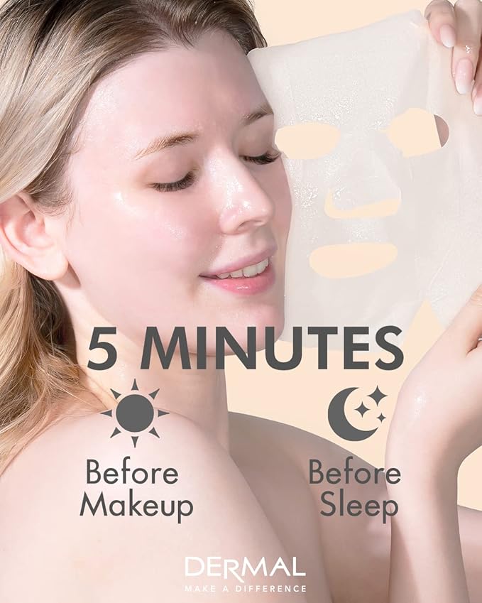 DERMAL 48 Combo Pack Made in Korea Facial Mask – 20+ Years of K-Beauty Experience, Premium Quality Korean Sheet Masks for Daily Skincare Routine