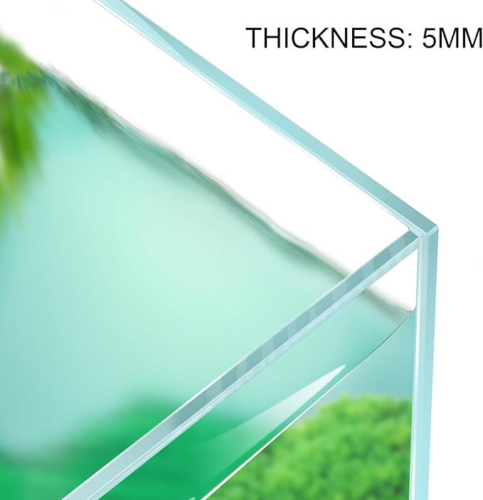 LYPHARD AQUARIUMS 3.5 Gallon Rimless Aquarium, Ultra Clear Low Iron Nano Fish Tank for Betta Shrimp, L15×W5.5×H9.8 Glass Thickness 5mm with EVA Foam Leveling Mat