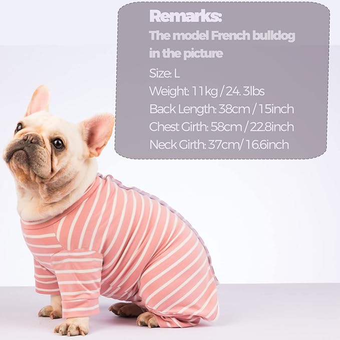 Dog Surgery Recovery Suit - Puppy Cat Onesie for Shedding Skin Disease Wound Protection, Medical Pet Surgical Suit w/Long Sleeve, Dog Pajamas (Pink, Medium)