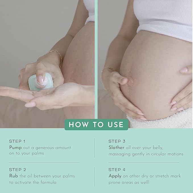 Ori'mii Belly Oil For Stretch Marks for Women | Belly Treatment Elixir - Boosts Elasticity & Fades Stretch Marks | Coconut Oil Blended with 9 Botanical Oils | Pregnancy & Breasfeeding Safe (100ml)